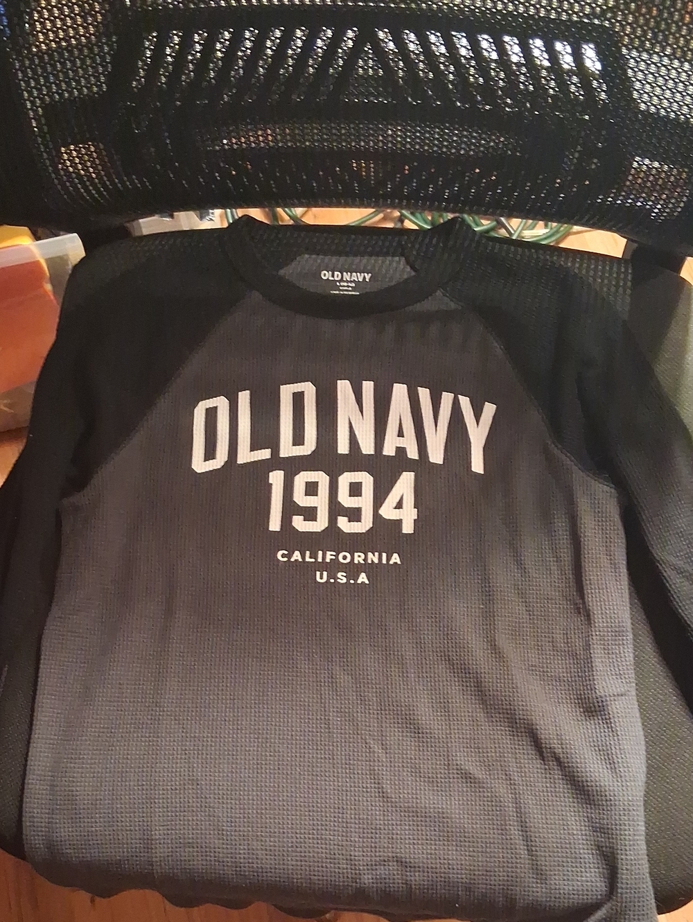 Old Navy Navy Blue Graphic Pullover with White Print